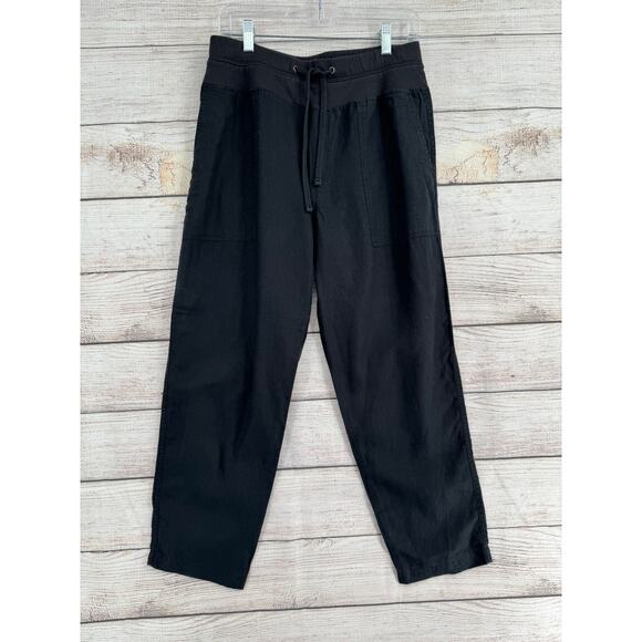 Standard James Perse 100% Linen Casual Pull On Lounge Pants Womens 2/M Black - Picture 1 of 10